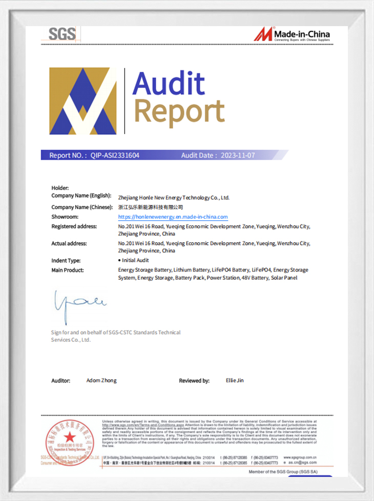 Certification SGS