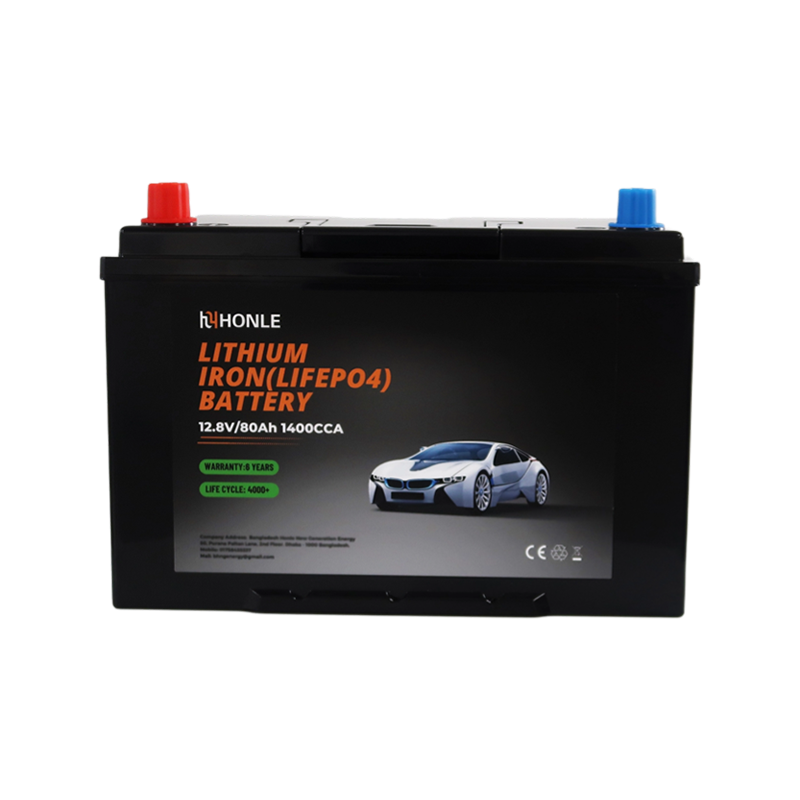 Module au lithium léger à cycle profond de batterie LiFePO4 HLE 12,8 V 80 Ah pour les véhicules marins et petits véhicules électriques
